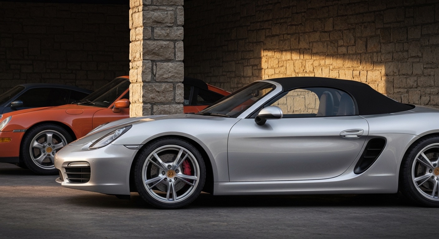 Porsche Boxster 987 et 986 comparaison en garage