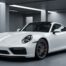 Porsche 911 992 Carrera vue trois-quarts avant en garage