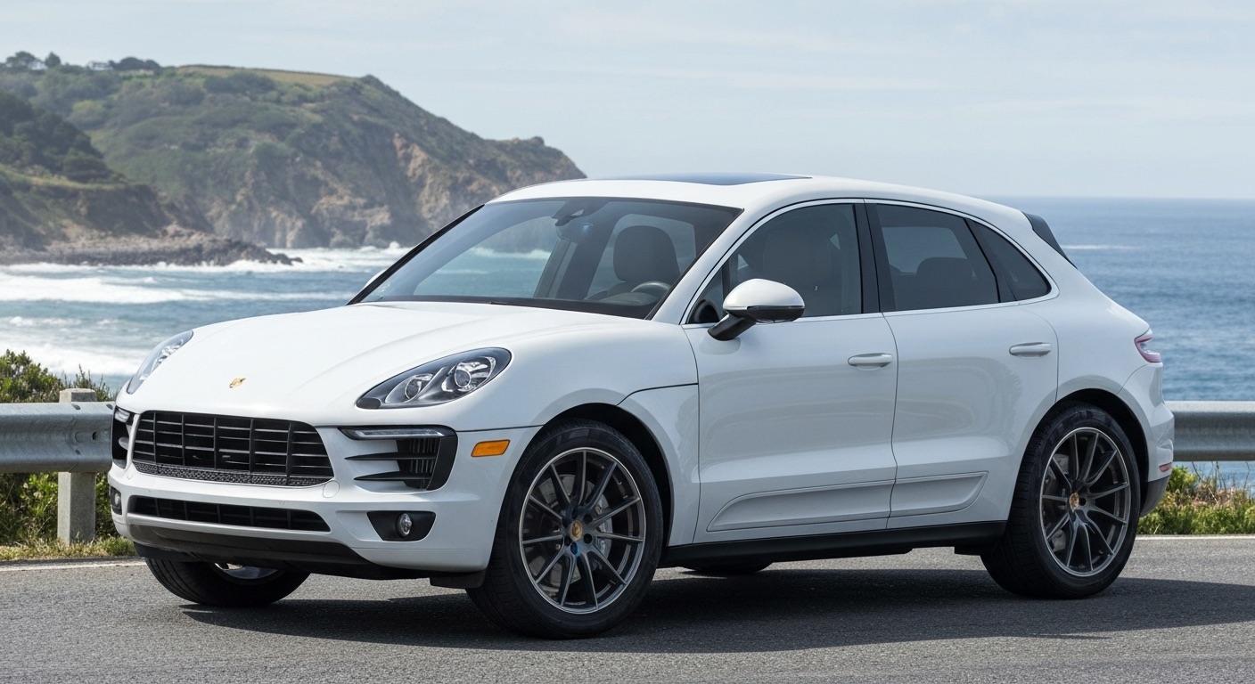 Porsche Macan essence ou diesel occasion sur route côtière